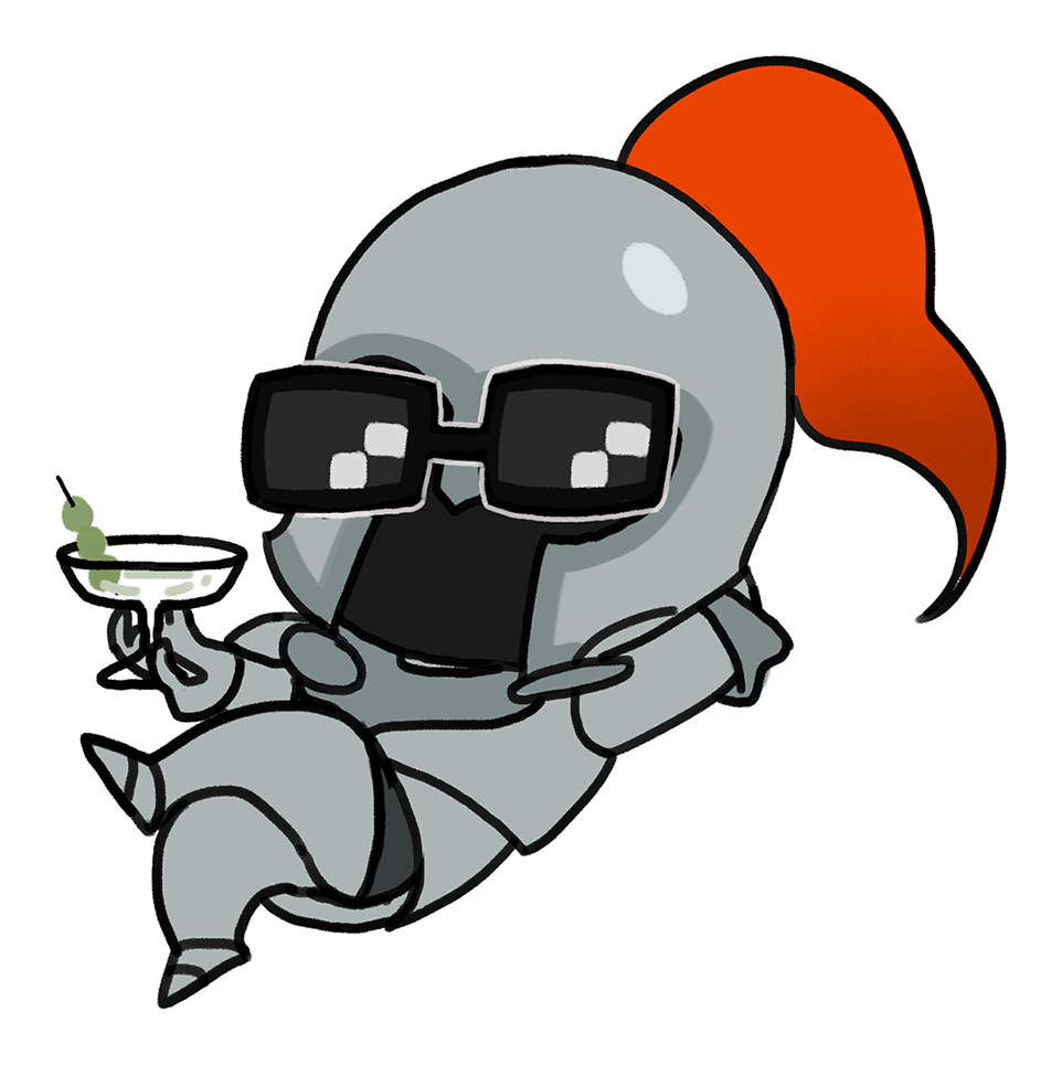 Cool knight wearing sunglasses